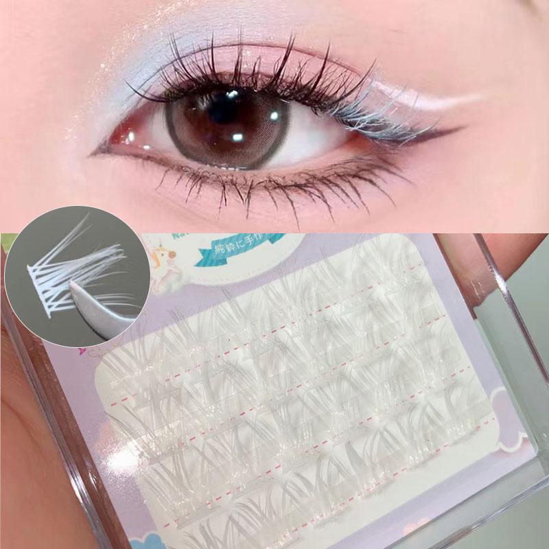 Rosa/weiß/blau/lila farbige Wimpernbüschel Wimpern farbige falsche Wimpern natürliche lange Wimpernverlängerung Augen-Make-up