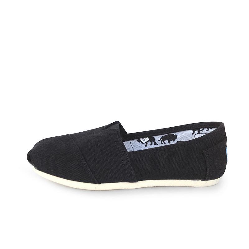 Neue 2025 Canvas-Schuhe Herren- und Damen-Slipper einfarbig Toms-Schuhe Thomas Stoffschuhe Mary-Schuhe bequem und vielseitig 43 schwarz