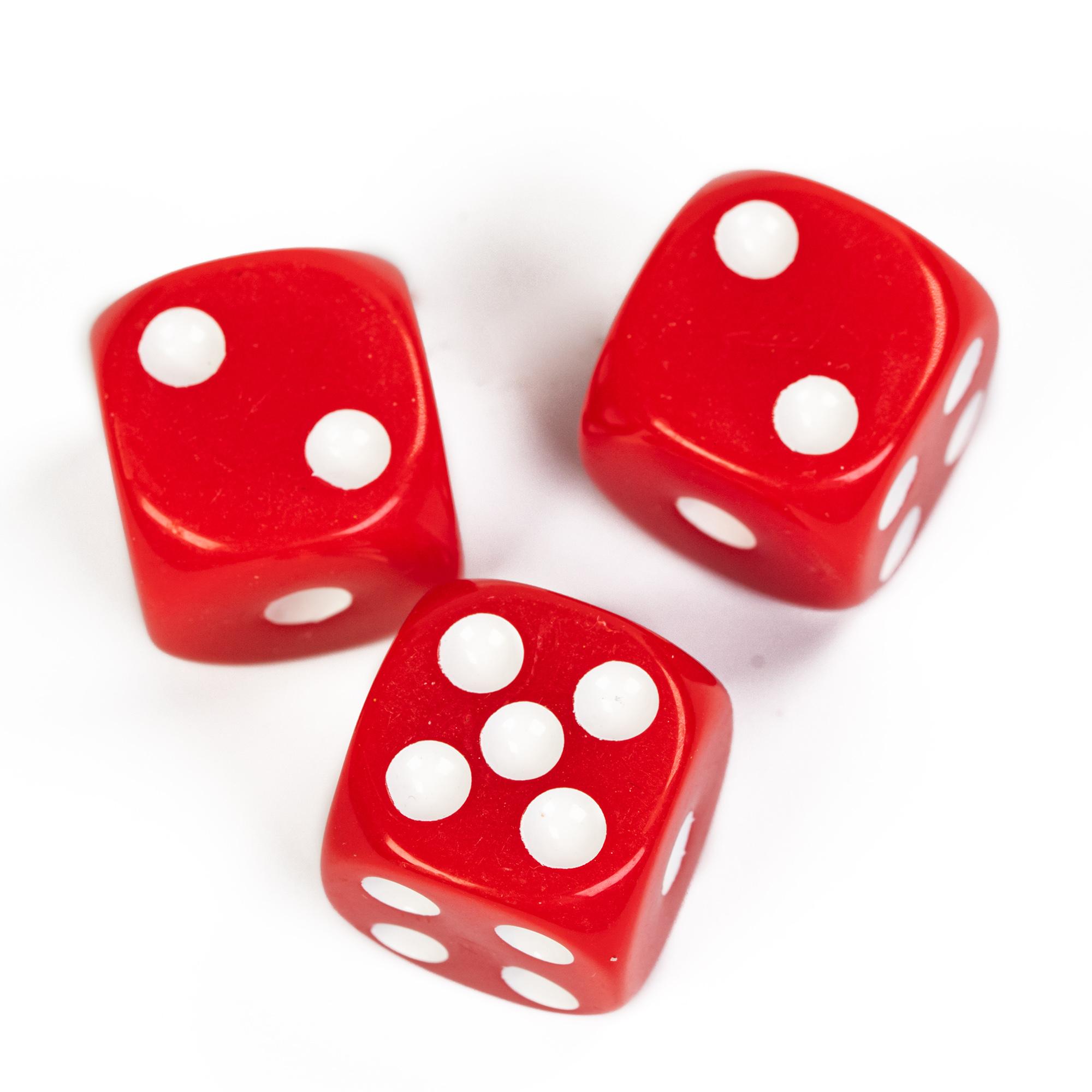 Poludie 10 Stück D6 Sechsseitige Würfel 16 mm Lustige Spiele Würfel für RPG Club Glücksspiel Desktop Party Bar Brettspiel Tischzubehör 10pcs Red