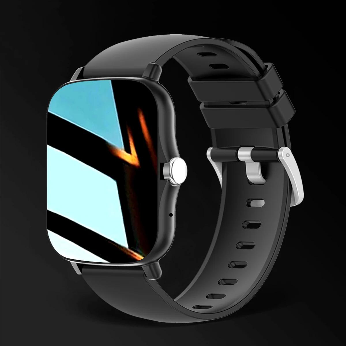 2025 Neue Smartwatch Für Männer Frauen Geschenk Für Xiaomi Voll-Touchscreen Sport Fitness Uhren BT Anruf Digitale Smartwatch Armbanduhr silicone schwarz