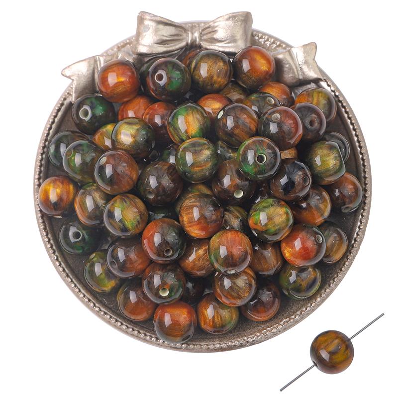 Harzperlen Streamer Sternenhimmel Halo gefärbte Perlen für DIY Halskette Armband Ohrringe Schmuckherstellung Bastelzubehör 12mm 10pcs