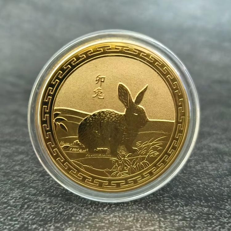 12 Sternzeichen-Gedenkmedaillen, Goldmünzen zum Geburtstag, kleine Geschenke, 12 Sternzeichen-Tiermünzen, Metallhandwerk, Aktivitätsgeschenke Rabbit