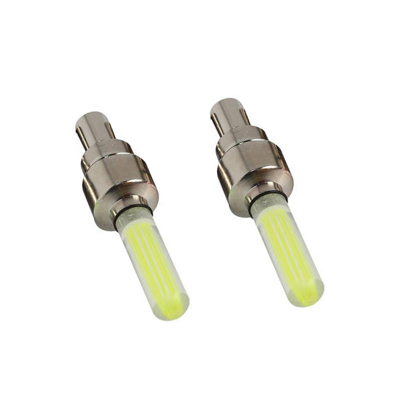 2PCS Bunte Flash-LED-Licht Auto Fahrrad Rad Reifen Vorbau Kappe Sicherheitsventil Licht Nacht Reiten Licht 2Pcs gelb