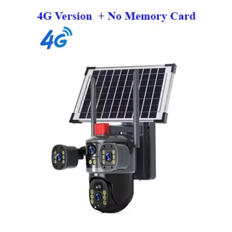 V380Pro 12MP Multi-Objektiv 3 Bildschirm CCTV Kamera Solar 4G WIFI Drahtlose Solar Panel Powered Überwachung PTZ Kamera Wasserdicht outdoor 4G Cam