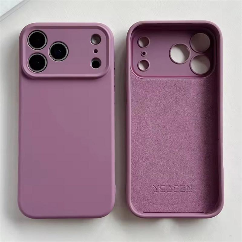 Stoßfeste TPU-Hülle für iPhone 17 16 Pro Max für iPhone 17Air 16E 15 14 13 12 Pro Max Plus Hülle Flüssiges Silikon TPU Schutzhülle iPhone 17 Pro Max violett