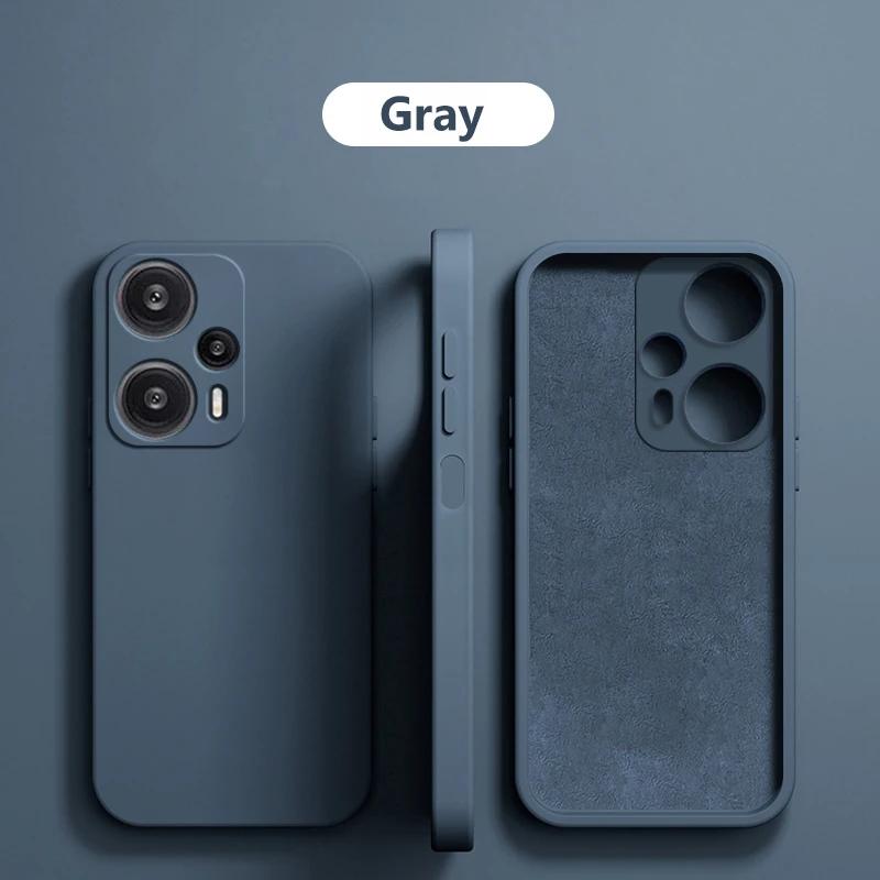 Poco F5 F 5 PocoF5 Pro Hülle Original Liquid Silikon Soft Cover für Xiaomi Poco F5 F 5 PocoF5 Pro F5Pro 5G stoßfeste Handyhüllen Poco F5 Pro grau
