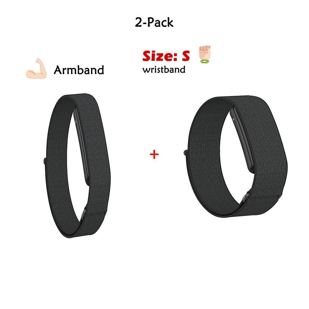 2 Stück Nylon-Handgelenk-/Armband Exklusiv für Garmin CIRQA Smart Band Leichtes Armband Atmungsaktiv für Garmin CIRQA Den ganzen Tag tragen For Garmin CIRQA black