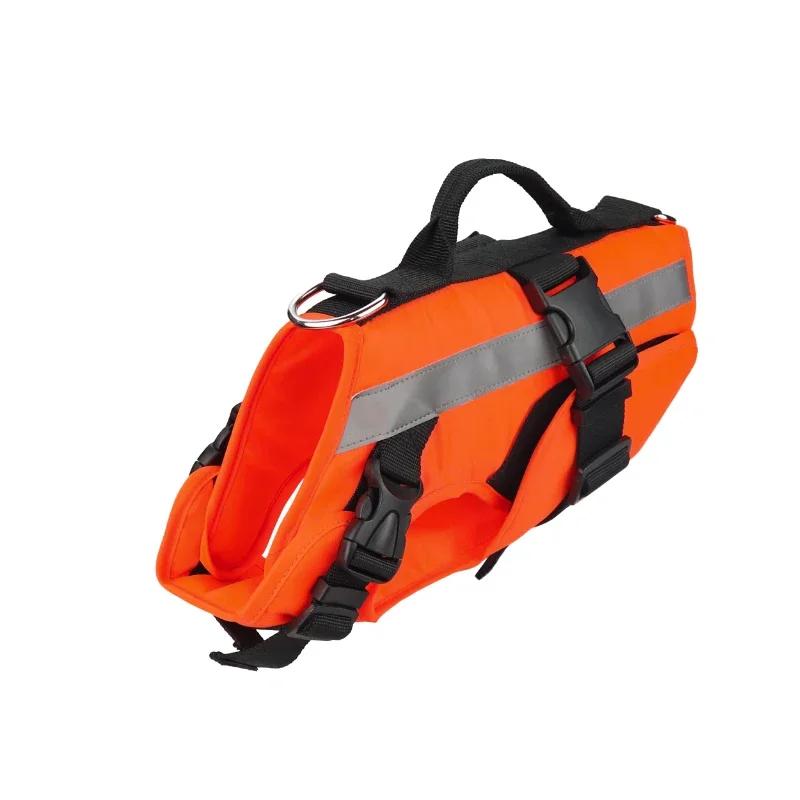 Hunde Schwimmweste Ripstop Sicherheit Hund Schwimmweste Überlegene Auftriebskraft Hunde Weste Mit Rettungsgriff Haustier Hund Lebensrettende Kleidung (Orange,M) orange