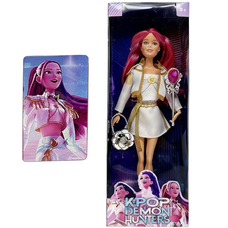 Qualitäts-Gif| Zarte Textur Anime K-Pop Dämonenjäger Puppen Spielzeug Rumi Mira Zoey mit Zauberstäben & Taschen Geburtstags-Weihnachtsgeschenke