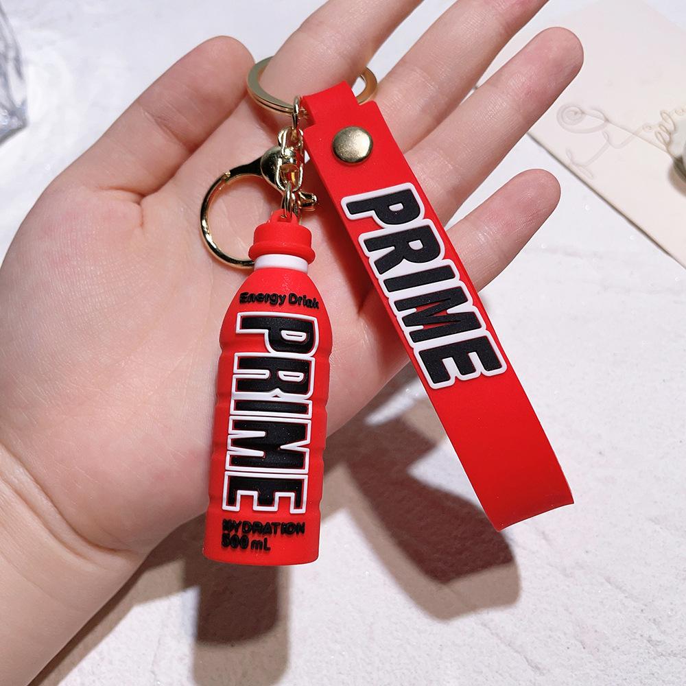Niedlicher Prime Drink Schlüsselanhänger Mode Flasche Schlüsselanhänger für Autoschlüssel Tasche Anhänger Frauen Männer Party Favors Schlüsselanhänger Geschenke Großhandel rot