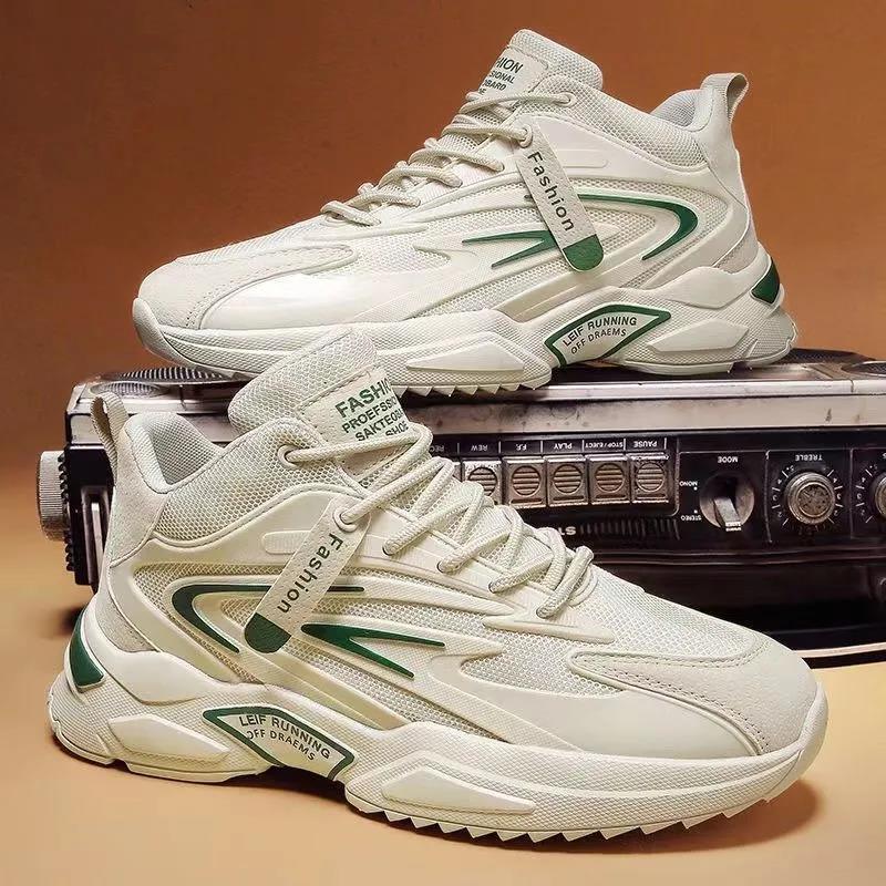 Herrenschuhe Neue Sportschuhe Mode Freizeitschuhe Atmungsaktives Mesh Rot Gleicher Stil Daddy Ins Trendy Herrenschuhe 44