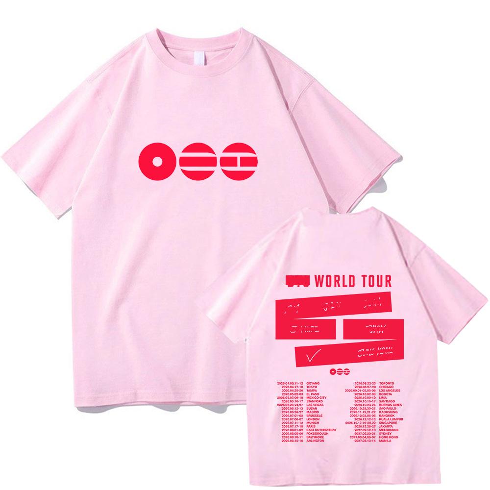 The Best Is Yet To Come Welttournee T-Shirts A-arirang Pop-Album Baumwolle Hohe Qualität T-Shirts Geschenk Fans Mode Oberteil Unisex T-Shirts M rosa
