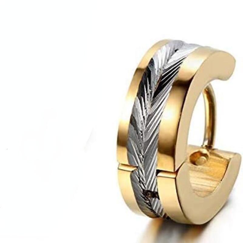 1PC Herren Damen Edelstahl Ohrringe Scrub Ohrringe Ohrringe Ohrclips Hip Hop Ohrringe gold