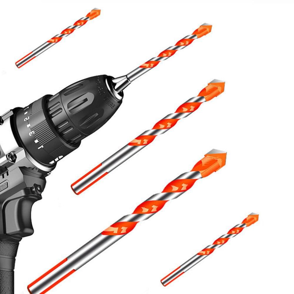 5-teiliges Bohrer-Set, 6/6/8/10/12 mm, multifunktionales Bohrer-Set für Fliesen, Beton, Ziegel, Glas, Kunststoff und Holz, Wolframkarbid-Spitzen-Werkzeug-Set 5pcs