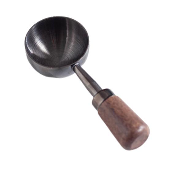 Kaffee-Messlöffel mit Holzgriff, lebensmittelecht, BPA-frei, hochwertiger Kaffee- und Teelöffel, Küchenzubehör S schwarz