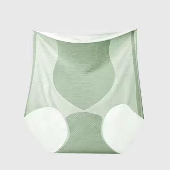 Ultradünnes Höschen mit hoher Taille, Damenunterwäsche, Eisseide, ohne Spuren, Maske, nackt, sinnlicher Sex, Bauchstraffung, Gesäß, Pfirsich-Hüft-Dreieckshöschen 2XL grün