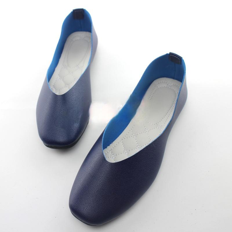 Lässige Ballettschuhe für Damen, flache Schuhe, weiche Schuhe, flache Schuhe, Arbeitsschuhe 37 blau/weiß