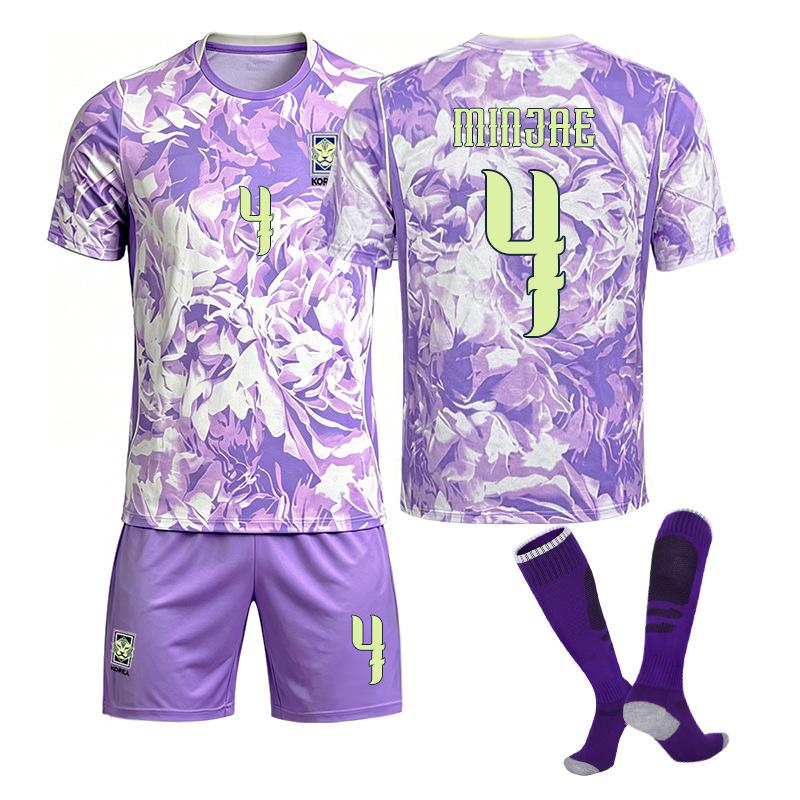 Fußball-Weltmeisterschaft 2026 Südkorea Team Auswärts Sun Xingmin Nr.. 7 Kinderbekleidung Fußballtrikot Nr. 4 Huang Xican 11 Li Gangren Trikot XS