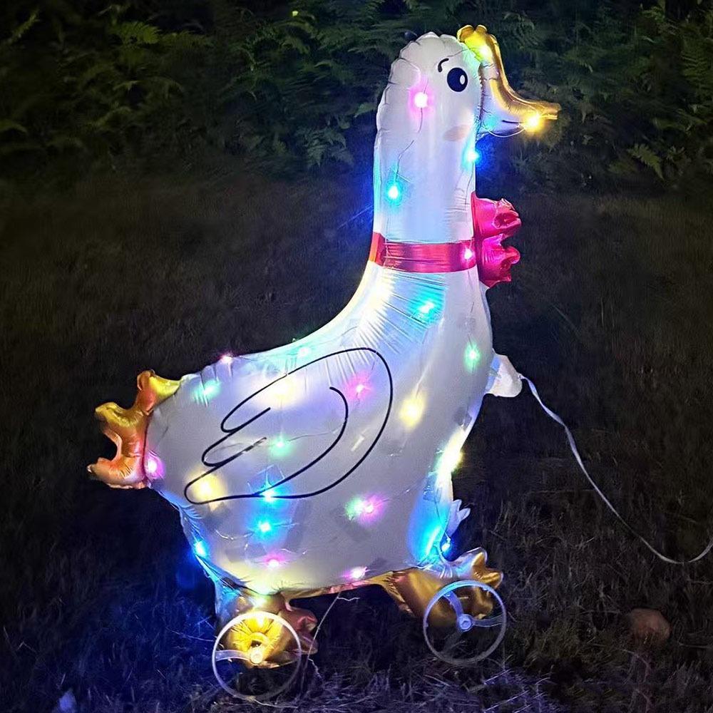 Mit Rädern Cartoon Tier Ballon Mit Licht 3D Ballon Tier Stofftier Kindergeschenk Goose