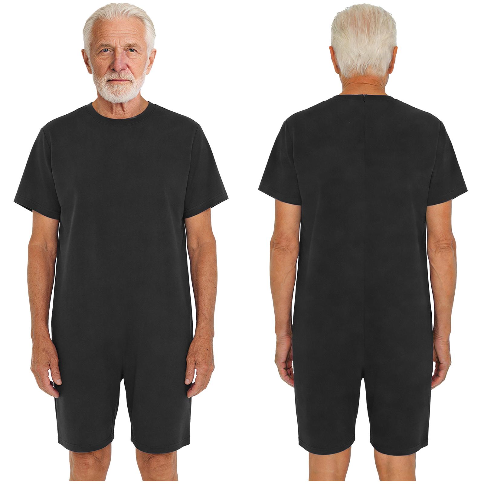 Kompletter Anti-Strip Sicherheits-Overall S-3XL: Unisex Overall mit Rückenreißverschluss für Patienten mit Demenz oder Verhaltensauffälligkeiten XS schwarz