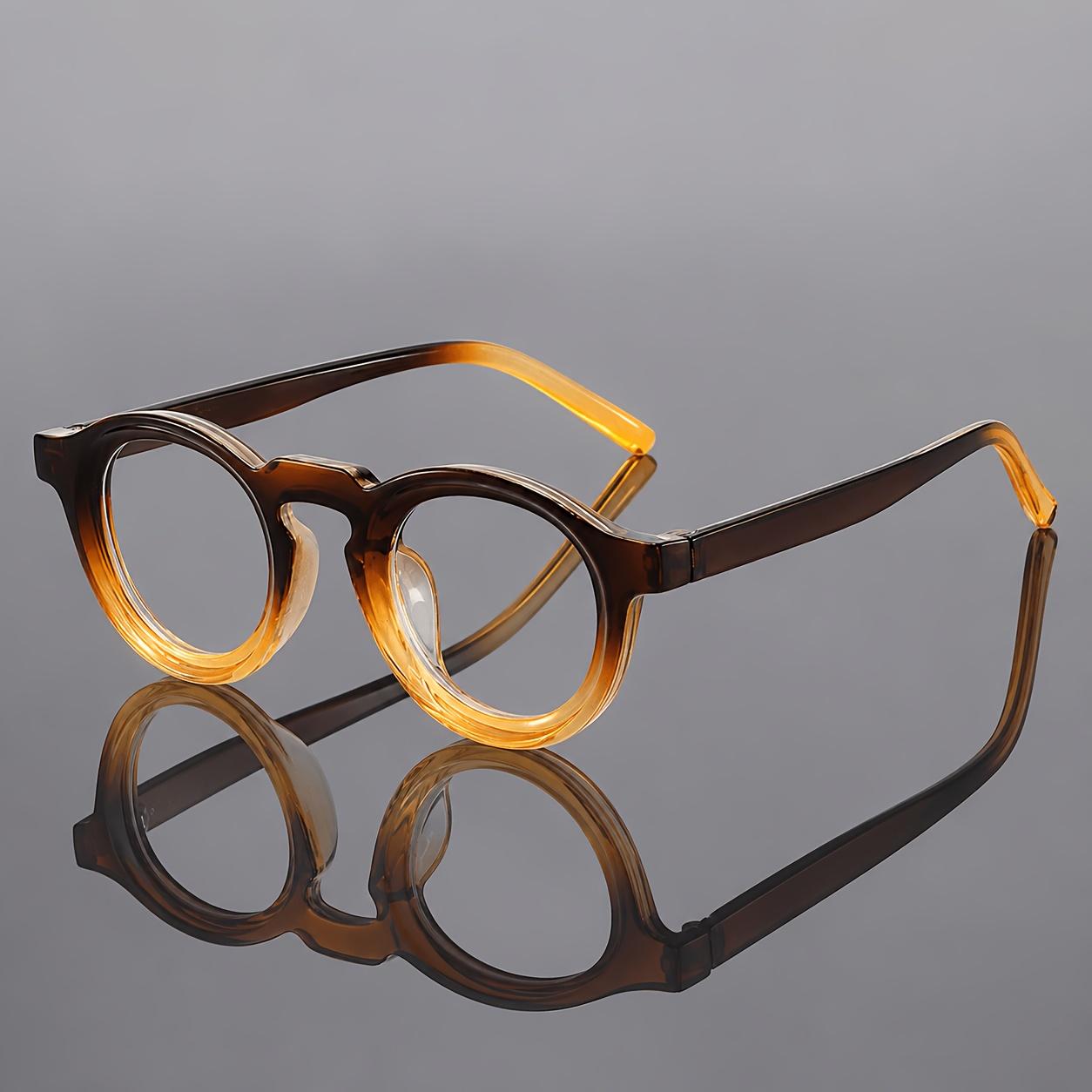 Retro Komfort Herren Kleine Runde Brille Trendig Einfach Damen Elegante Leichte Brille Beliebte Tragbare Lässige Brille gray
