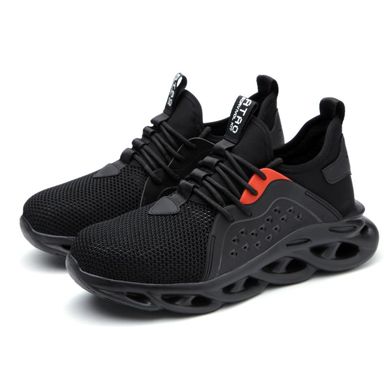 Bequeme Sicherheitsschuhe mit Stahlkappe, Arbeitsschuhe, Anti-Smash, Anti-Pannen, unzerstörbare Schuhe, Schutzstiefel, Industrieschuhe 36 schwarz