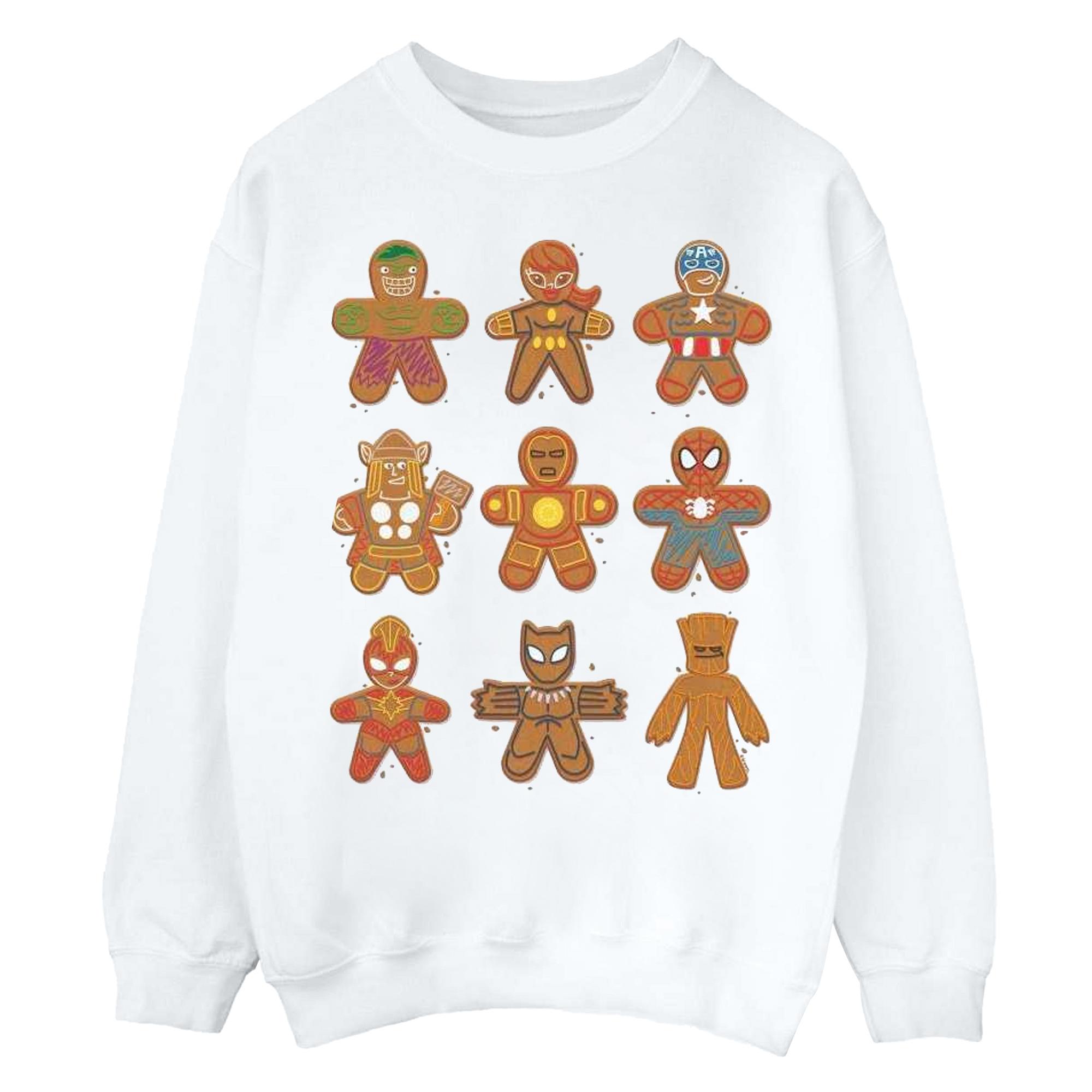 Marvel Girls Avengers Weihnachts-Lebkuchen-Sweatshirt 5-6 Years weiß