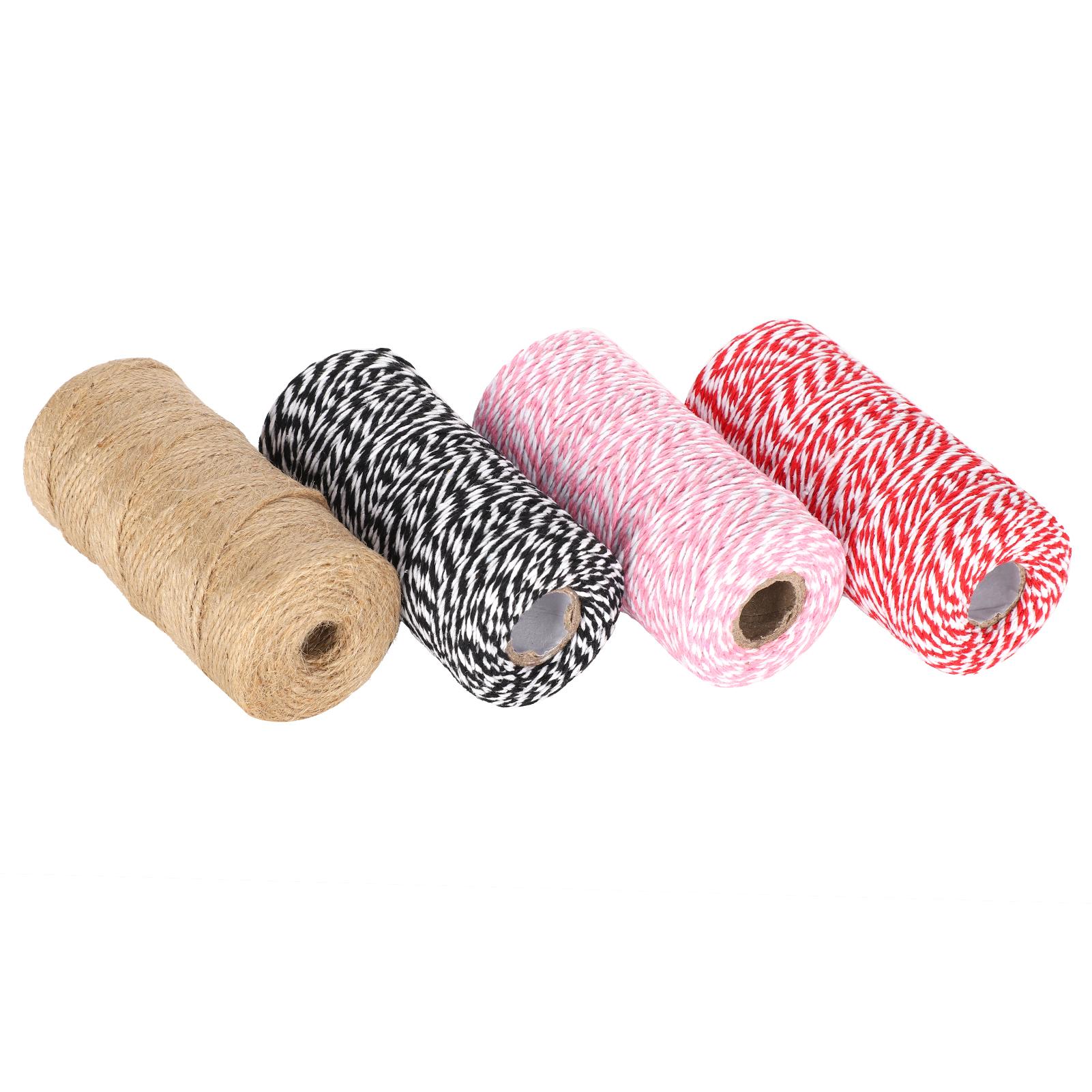 4 Stück Geschenkband Kordel Gedrehte Baumwolle Bäckerzwirn Schnur DIY Bastelbedarf Handgefertigt