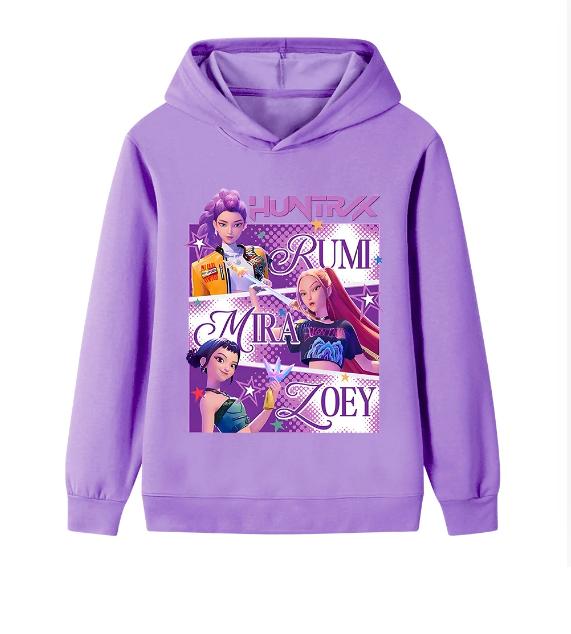 KPop Dämonenjäger Huntrix Hoodie Kinderkleidung Prinzessin Mädchen Kleidung Mode Jungen Kleidung Frühling Herbst Sweatshirt Kinderoberteile 130