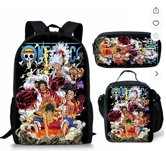 One Piece One Piece Schultasche Luffinica Seefahrer-König Schüler-Schultasche Rucksack-Set Three piece set