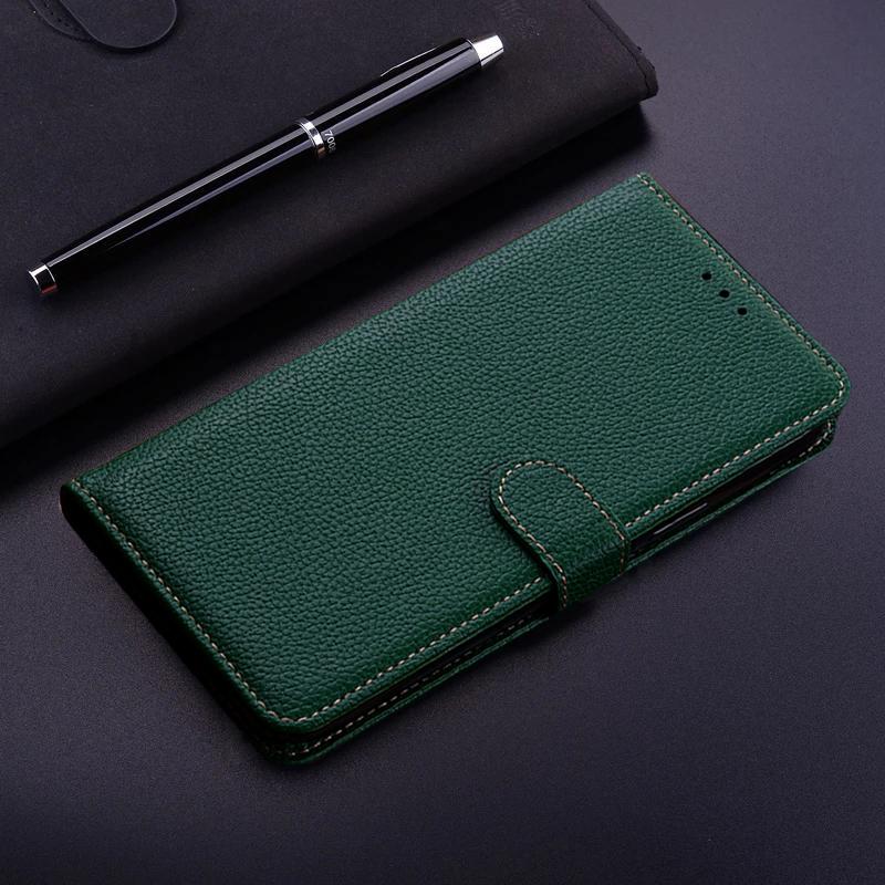 Für Samsung Galaxy A12 Fall Luxus Körnige Leder Brieftasche Flip Phone Cases Für Samsung A12 Coque EINE 12 6,5 karte Slot Ständer Halter Abdeckung Samsung Galaxy A12 dunkelgrüne