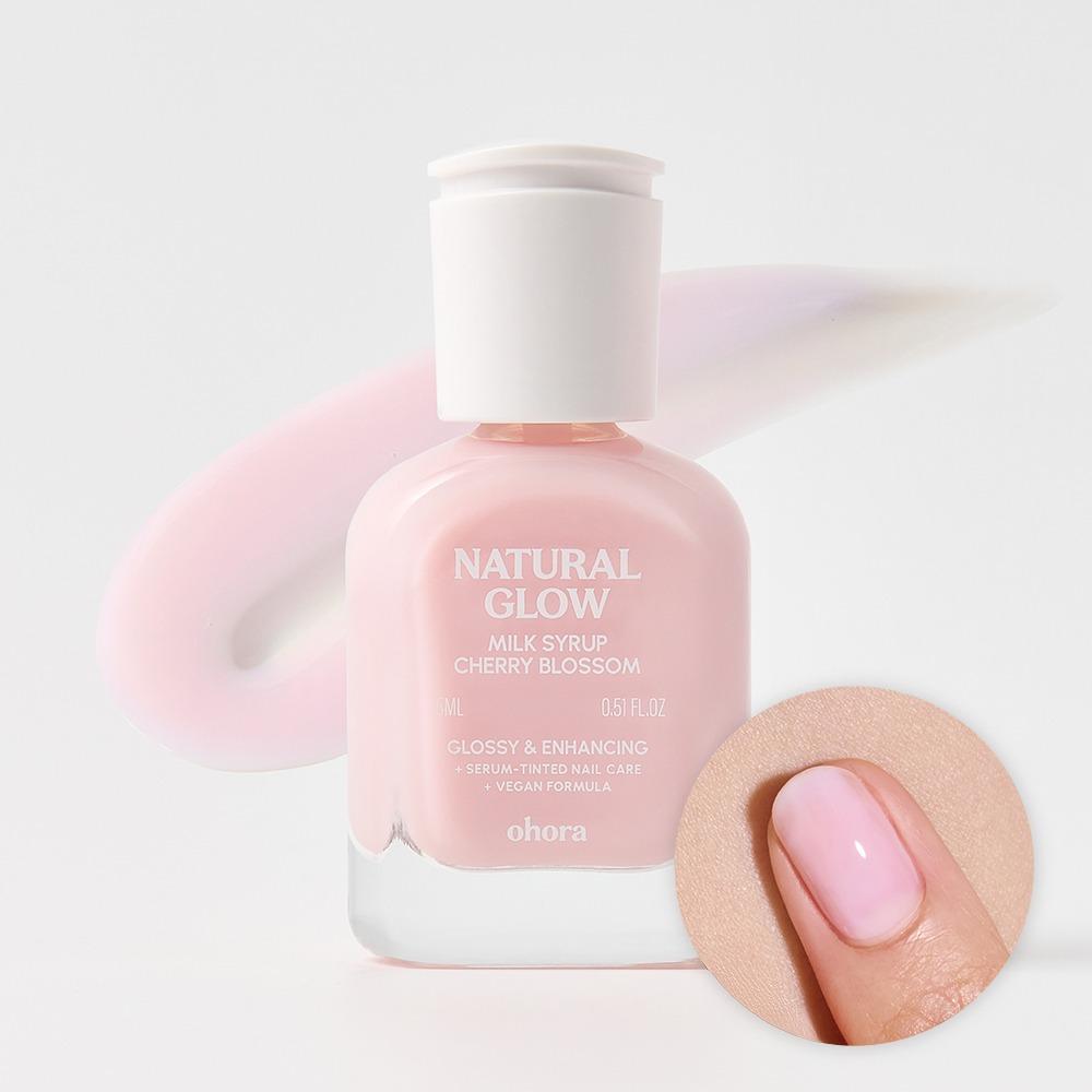 [ohora] Sirup-Nagelhärter 15ml (10 Farben) - Professioneller Nagelhärter mit transluzentem Sirup-Ton CHERRY BLOSSOM