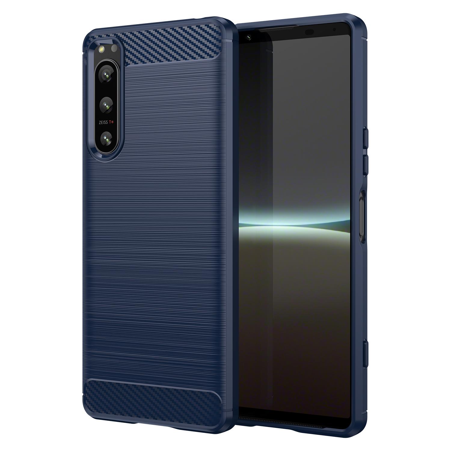 Für Sony Xperia 5 IV Hülle Xperia 5 IV Cover Stoßfester weicher Silikon-Telefon-Bumper Für Sony Xperia 5 IV III II 5 Fundas 6,1 Zoll For Xperia 5 III blau