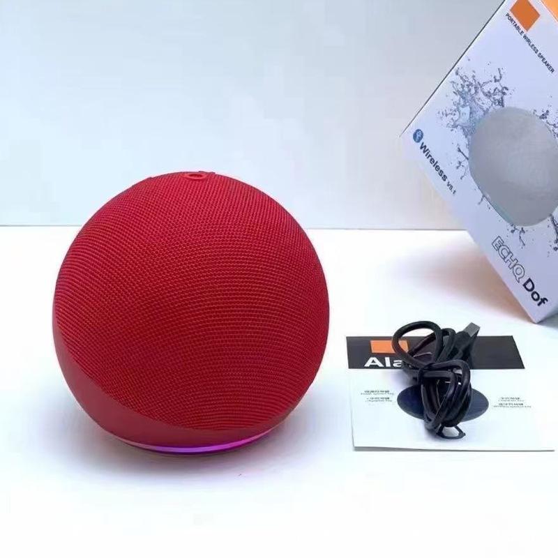 Alaxe Kleiner Bluetooth-Lautsprecher Echo Dot 5. Generation Outdoor Kabellos Bluetooth Mini RGB-Lautsprecher Heim-Subwoofer Bluetooth speaker rot