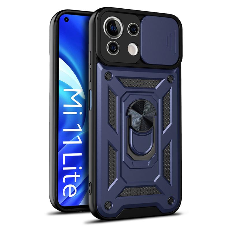 Für Xiaomi Mi 11 Lite Fall Stoßfest Rüstung Telefon Fällen Für Xiomi Mi11 Xiaomi11 Lite Ne 5g Mi 11 lite Licht Magnetische Ring Abdeckung For Mi 11 Lite 4g blau
