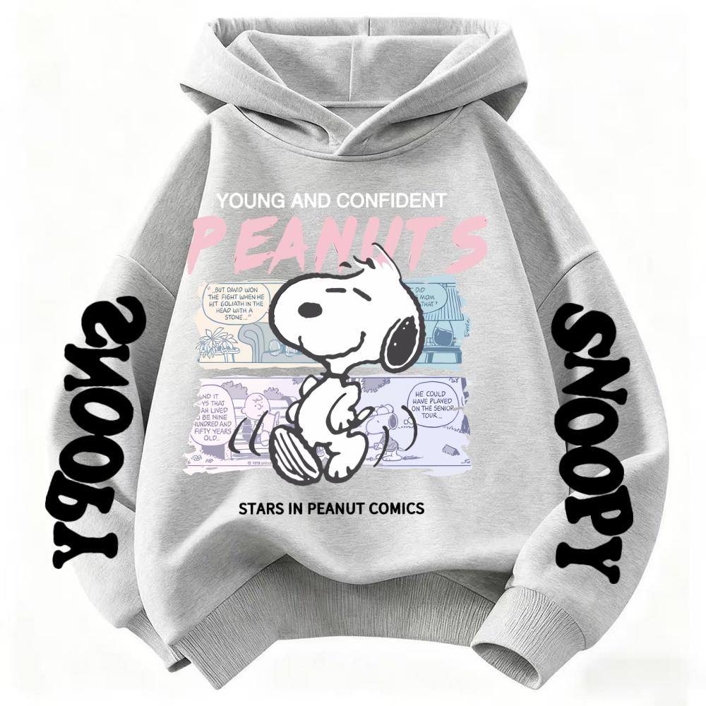 Herbstmode Kinder-Hoodies, Coole Snoopy-Cartoon Jungen- und Mädchen-Hoodies, Lässige Kinderbekleidung Oberteile 100 gray