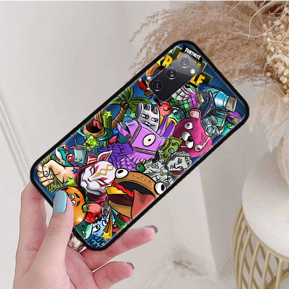 Schwarze Hülle für Samsung Note 20 Lite S24 Ultra S23 A03 A05 A06 A11 A71 A15 A16 A13 A24 A25 A33 A52 A53 A50 M55 M35 Plus F-93 Lustiges Fortnite Samsung A53 5G rehbraun