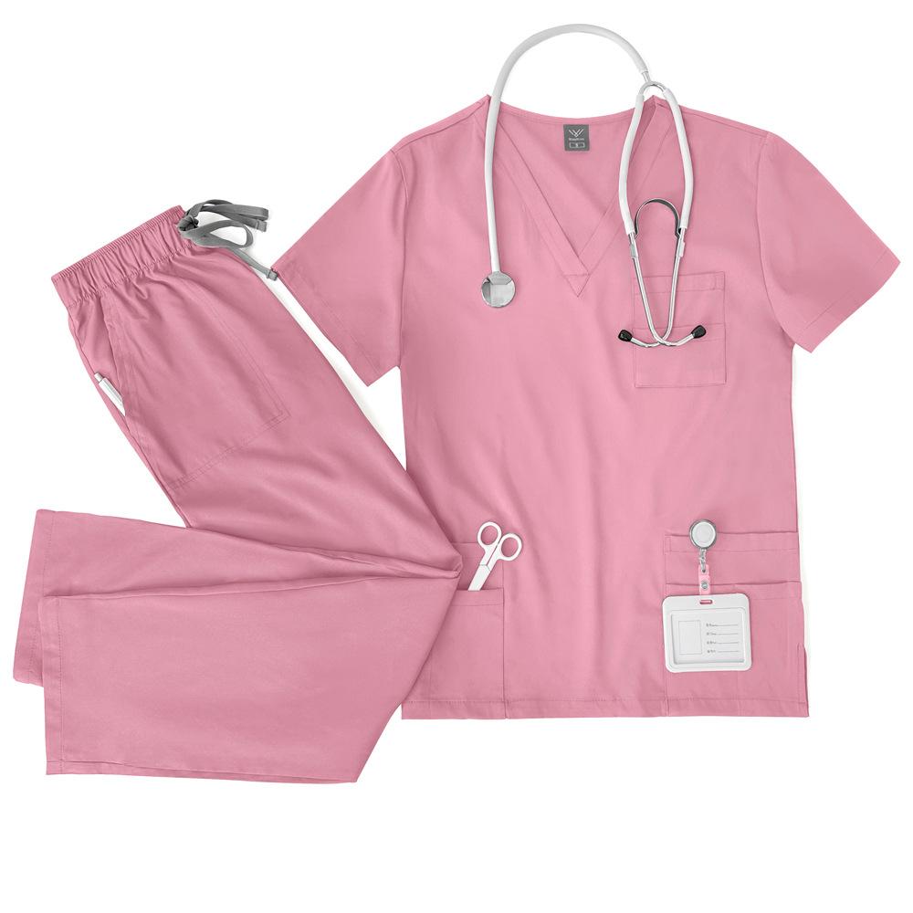 Unisex Medizinische Uniformen Herren Damen Pflegekleidung Labor Schönheitskostüm Krankenpfleger Kasackset Arzt Zahnarzt Arbeitskleidung Klinische Oberteile Hosen L