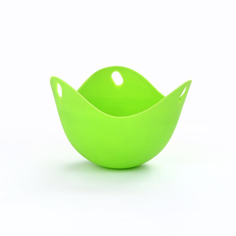 1/4 stücke Silikon Eierkocher Form Tasse Eierkocher Form Tasse für Mikrowelle Luftfritteuse Herd Eier Kochen grün