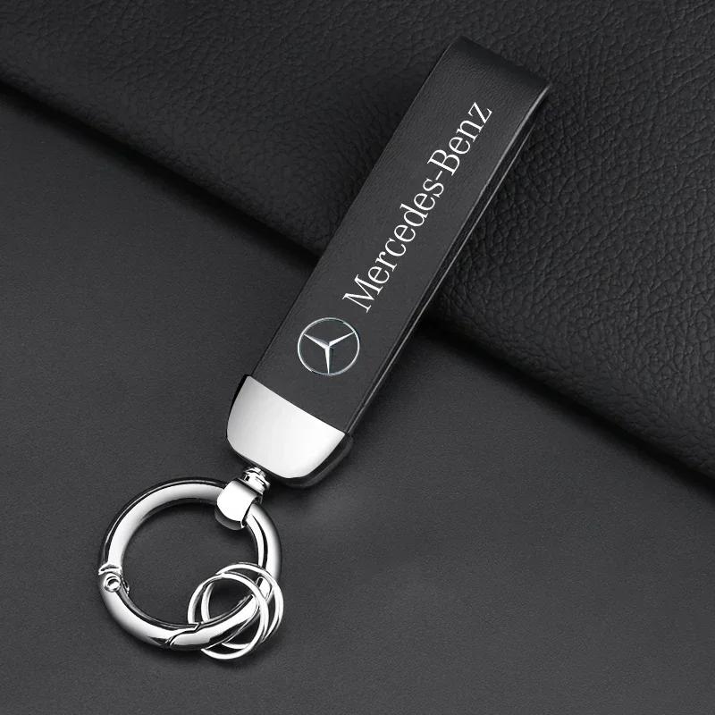 Metall/Leder Auto Styling Schlüsselanhänger Schlüsselanhänger Ringe Zubehör Für Mercedes Benz AMG A B C E S-Klasse GLC GLK GLE GLA CLA GLB CLS