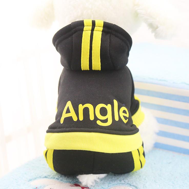 Hundekleidung Vier Fuß Kleidung Fleece Engel Sport Stil Kleine und mittlere Hund Haustier Kleidung liefert Katzenkleidung XL schwarz