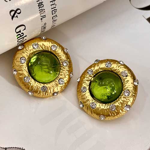 Elegante Damen Herren Mode Klassisch Kristall Anhänger Ohrringe Für Damen Mädchen Vintage Palast Stil Wunderschöne Ohrringe Schmuck beige