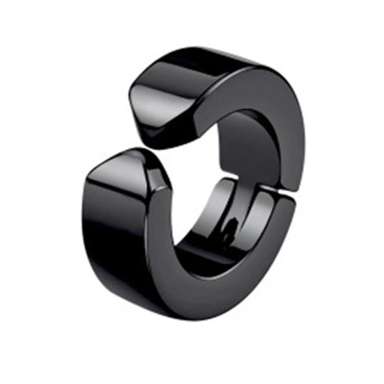 1 Stück Mode Herren Titan Stahl Clip Kein Piercing Hoop Ohrring Kreuz Schmuck schwarz