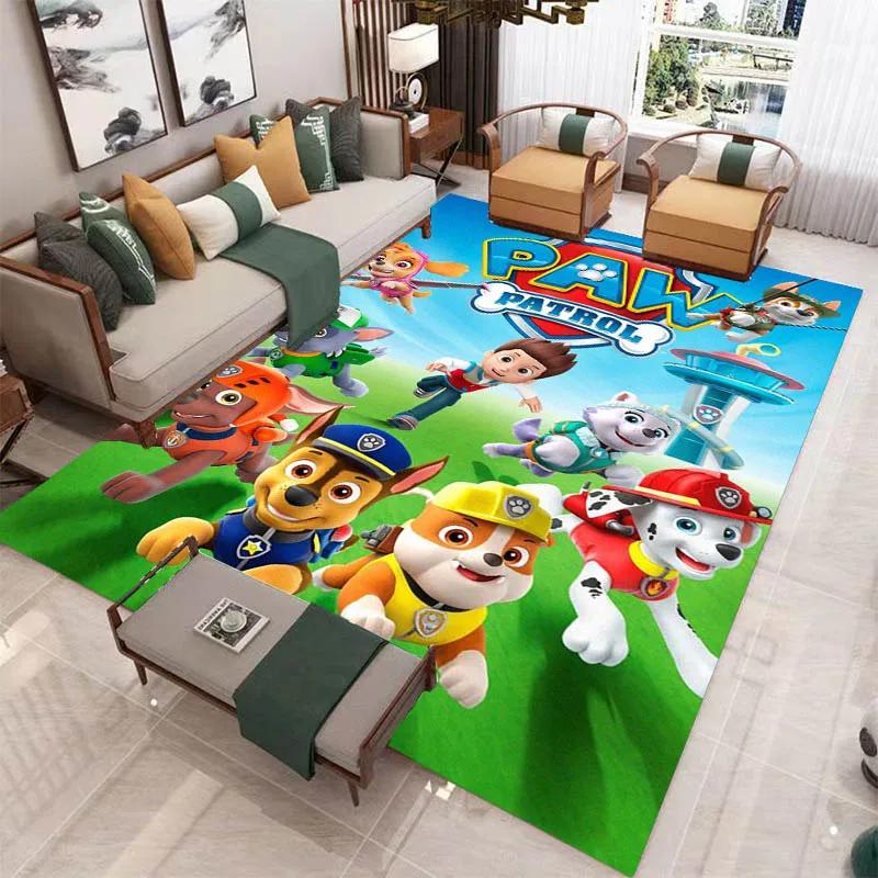 3D Cartoon PAW P-Patrol bedruckter Teppich Wohnzimmer Schlafzimmer Teppich Rutschfester Teppich Zuhause Schlafzimmer Dekoration Läufer Geburtstag Geschenk 100x120cm