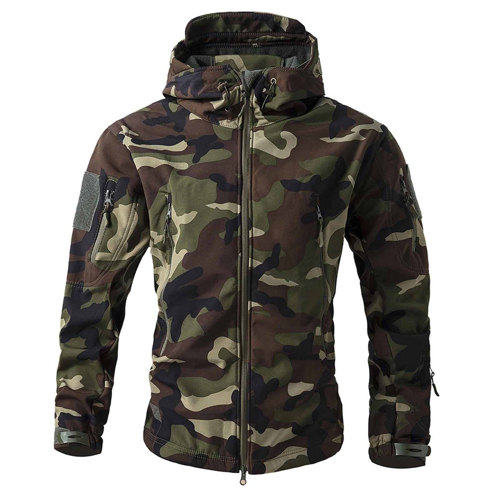 Herren Winter Camouflage Jacken Herren Mode Trend Jacken Atmungsaktive Winddichte Jacken Outdoor Sport Jacken XXXL grün