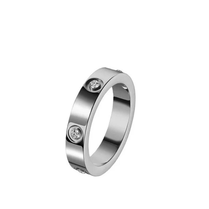 925 Silber Mode Rose Gold Liebe Ring Frauen Männer Paar Kristall Ring Hohe Schmuck Hochzeit Ring Geschenk 6
