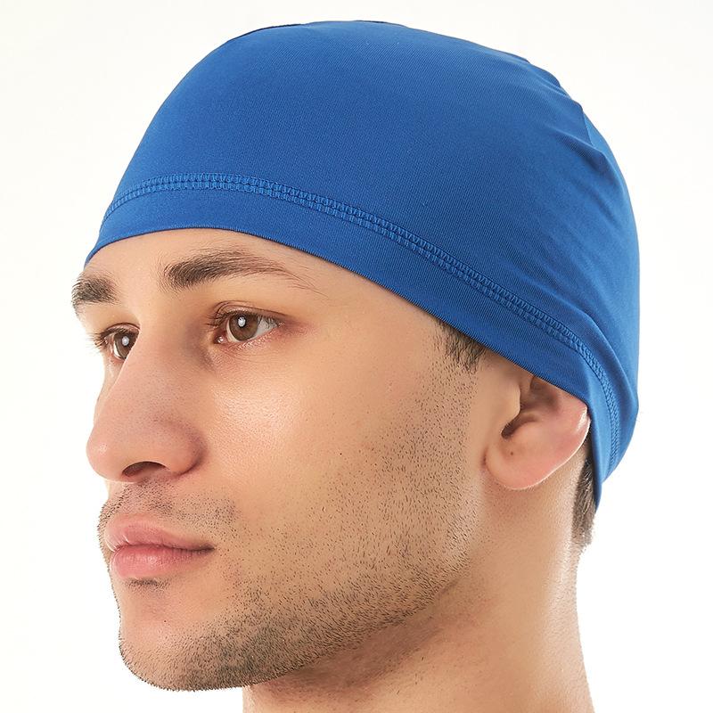 Schnell trocknende Helm-Fahrradkappe, Anti-UV-Anti-Schweiß-Sportmütze, Motorrad, Fahrrad, Fahrrad, Radfahren, Unisex, Innenkappe im Freien blau
