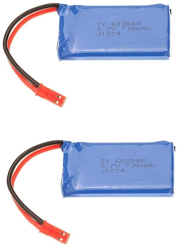 Wiederaufladbarer LiPo-Akku – 2 Stück – 3,7 V 730 mAh – Für WLtoys V636 V686 Drohne – Hohe Kapazität – Blau – Kunststoff blau
