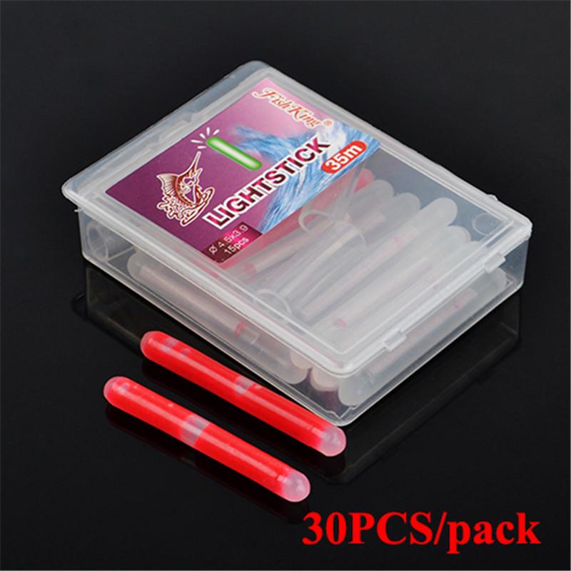 FISH KING 30 Teile/paket 4,5*39mm Licht Stick Mix Größe Glühbirne form gerade stick Für Angeln Float rot