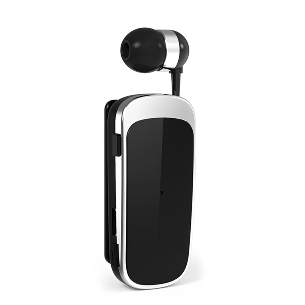 K52 Wireless Business BT Headset In-Ear einziehbarer Kopfhörer Freisprech-Sportfahrer-Kopfhörer silber